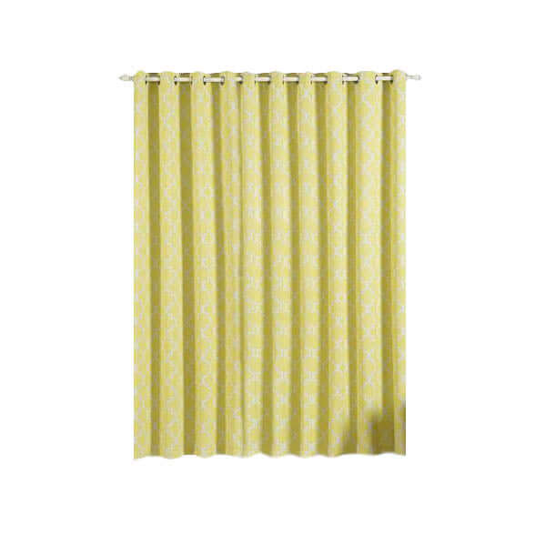 2 Pack White Yellow Lattice Room Darkening Blackout Curtain Panels With Grommet, Trellis Insulated Curtains 52"x96" - Clearance SALE