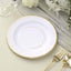 25-Pack Paper 8" Round Dessert Plates in White Sunray Design with Gold Rim - Disposable Heavy Duty 350GSM Appetizer Salad Plates for Banquets & Celebrations