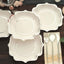 25-Pack Paper Dessert Plates in White with Silver Scallop Rim - Disposable 300GSM Appetizer Salad Plates 8"