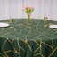 Polyester 120" Round Tablecloth Hunter Emerald Green with Gold Foil Geometric Pattern Wrinkle-Resistant Seamless Table Cover