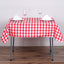 Polyester 54"x54" Square Tablecloth White/Red - Checkered Buffalo Plaid Design for Casual Table Settings