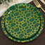 20-Pack Set Plastic Round Dinner and Salad Plates in Hunter Emerald Green with Geometric Gold Print - Modern Disposable Dinnerware Set for Weddings & Celebrations 9", 7"
