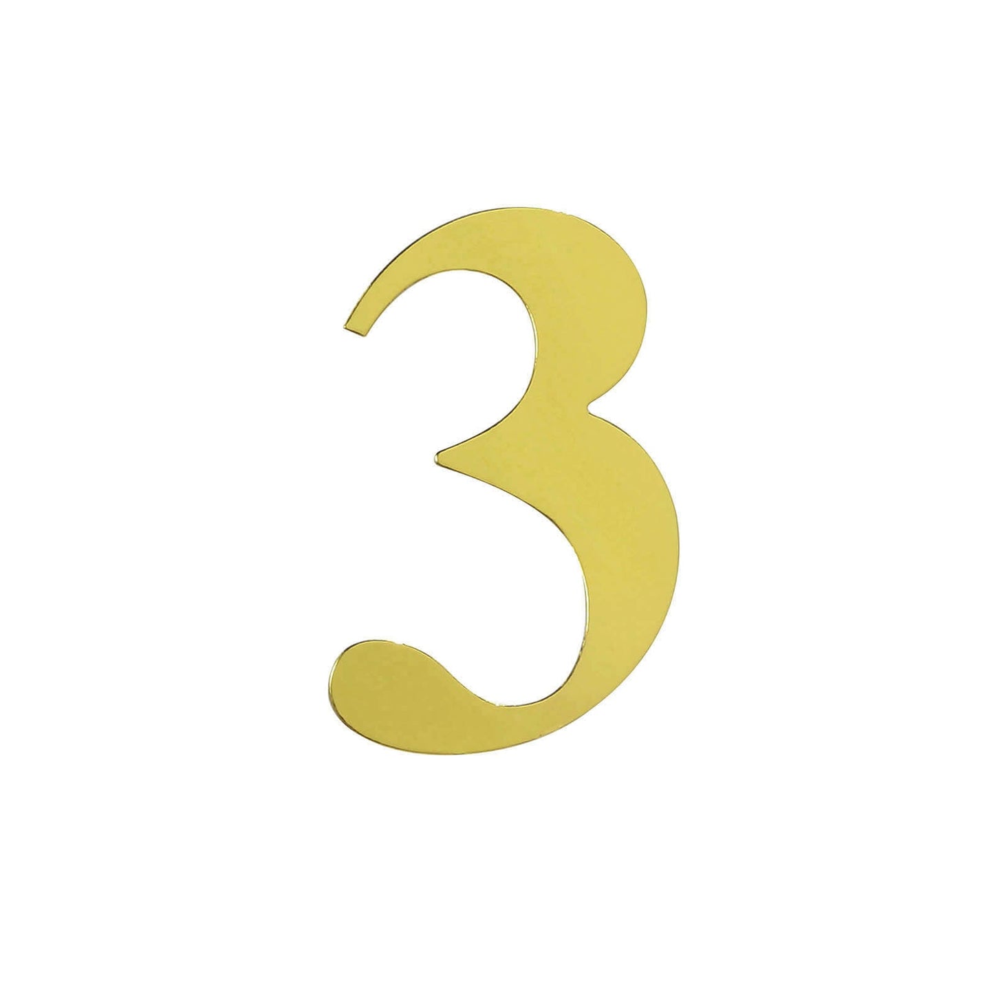 4-Pack Stickers Banner Custom 0-9 Number "3" Design Gold - Milestone Age and Date Stick-On Numbers 5"
