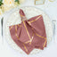5 Pack Polyester 20"x20" Napkins Cinnamon Rose with Gold Geometric Foil Pattern - Modern Reusable Dinner Napkins