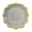25-Pack Paper Dinner Plates in Sage Green with Gold Scallop Rim - Disposable 300GSM Party Plates 10"