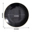 10-Pack Plastic 8" Round Dessert Plates in Black with Gold Rim - Glossy Disposable Appetizer Salad Plates