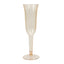 12-Pack Plastic Champagne Flutes Transparent Amber Gold Flared Design - Lightweight Disposable Toasting Glasses 6oz