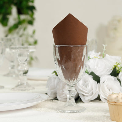 50-Pack Paper Beverage Napkins Cinnamon Brown - 2 Ply Disposable Soft 18GSM Cocktail Napkins 5"x5"