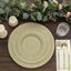 25-Pack Paper 10" Round Dinner Plates in Khaki Sunray Design with Gold Rim - Disposable Heavy Duty 350GSM Party Plates