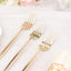 24 Pack 8" Glossy Gold Heavy Duty Plastic Silverware Forks Cutlery, Premium Disposable Sleek Flatware