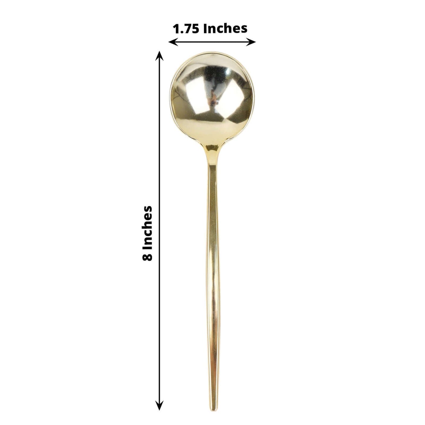 24-Pack Plastic Spoons Glossy Gold - Premium Heavy Duty Disposable Silverware 8"
