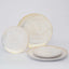 10-Pack Plastic 10" Round Dinner Plates in White with Gold Wave Brush Strokes Pattern - Disposable Party Plates for Modern & Classy Table Decor
