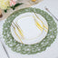 6-Pack Table Placemats Woven Fiber Design Olive Green Round - Disposable Mats for Dining and Events 15"