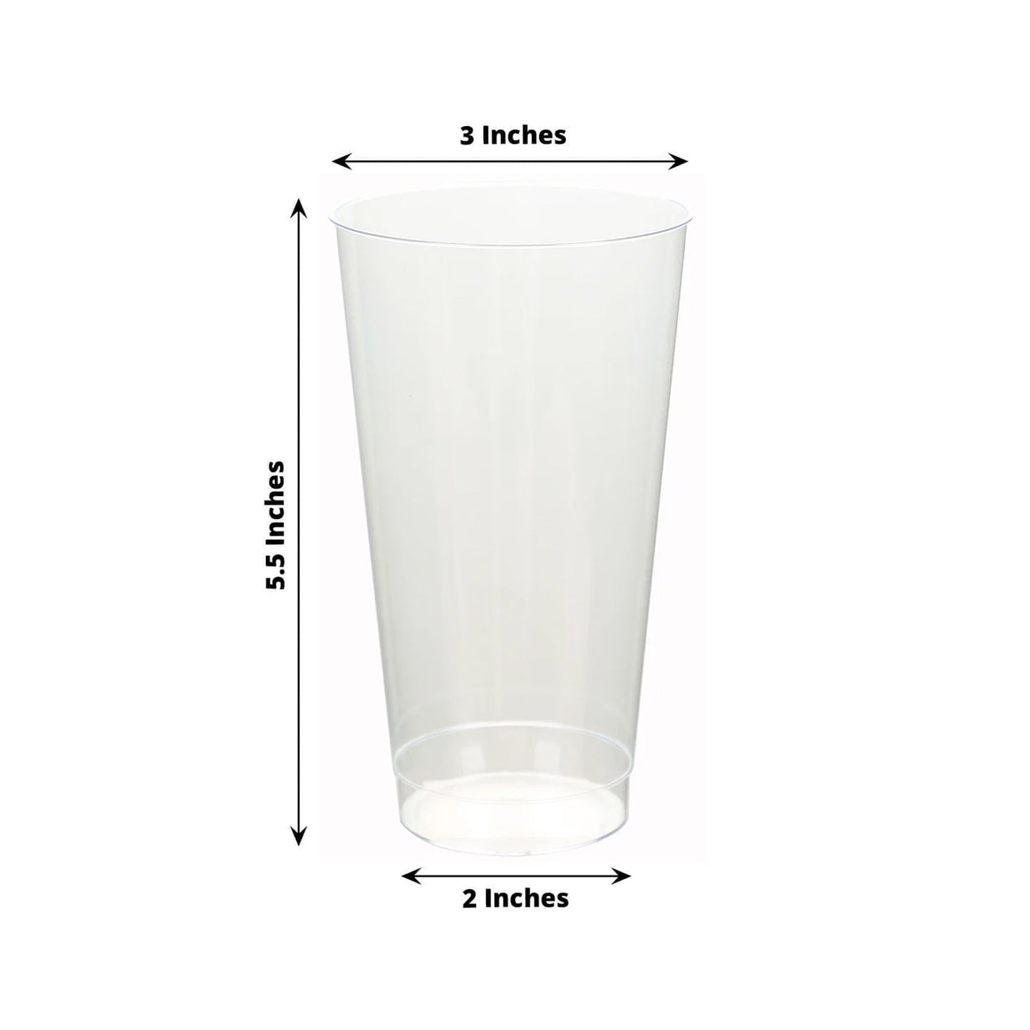 12-Pack Plastic Party Cups Clear - Durable Disposable Tumblers for Drinks 17oz 5.5"