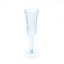 24-Pack Plastic Champagne Flutes Transparent Dusty Blue Flared Design - Lightweight Disposable Toasting Glasses 6oz
