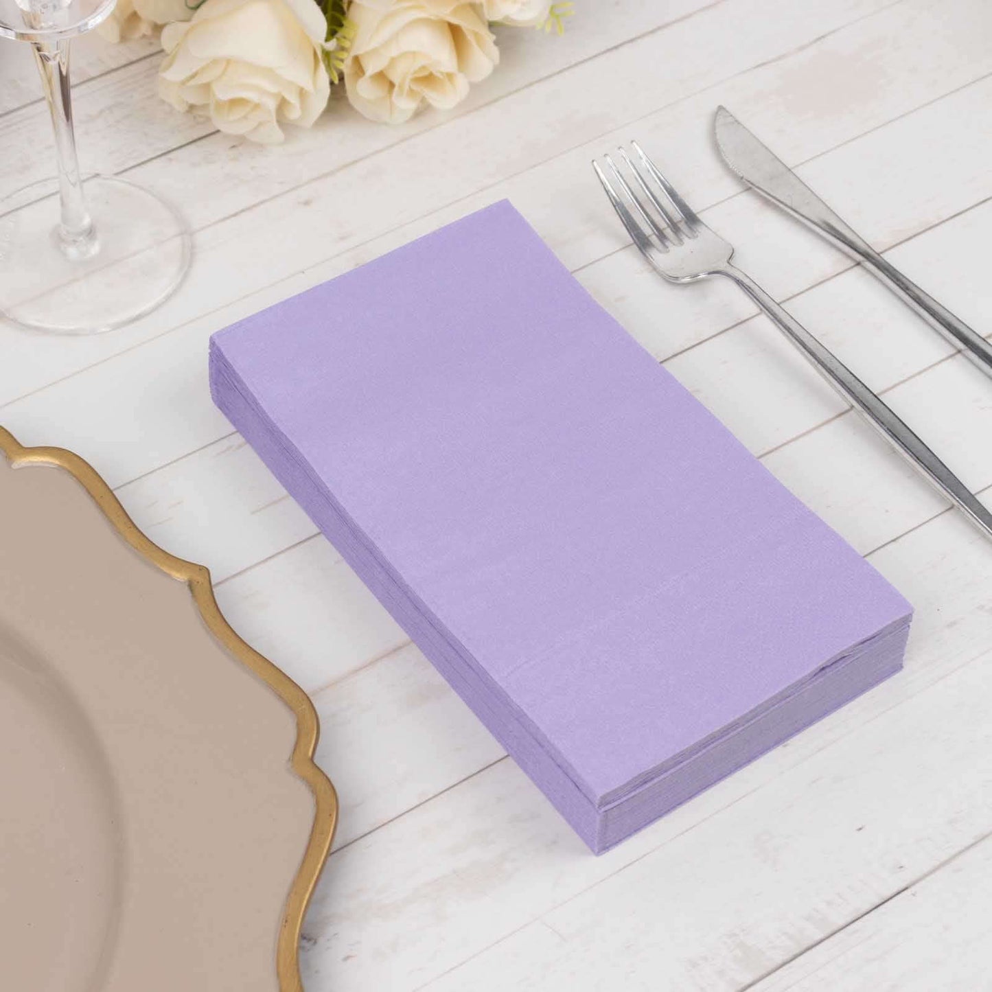 50-Pack Paper Napkins Lavender Lilac - Soft Disposable 2-Ply Dinner Napkins for Weddings