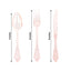 72 Pcs Plastic Silverware Set in Baroque Style Transparent Blush - Heavy Duty Disposable Knife, Fork, and Spoon Set