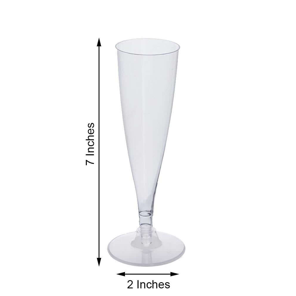 12-Pack Plastic Champagne Flutes Hollow Stem Clear - Lightweight Disposable Glasses for Toasts 5oz