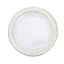10-Pack Plastic 10" Round Dinner Plates in Clear Hammered Design with Gold Rim - Disposable Party Plates for Chic Banquets & Special Occasions