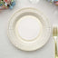 25-Pack Paper 10" Round Dinner Plates in White with Gold Vintage Porcelain Style Rim - Disposable 300GSM Party Plates