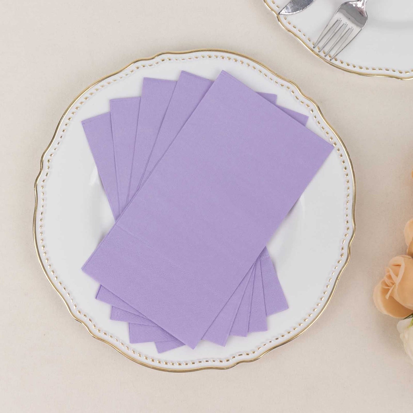 50-Pack Paper Napkins Lavender Lilac - Soft Disposable 2-Ply Dinner Napkins for Weddings
