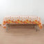 5-Pack Plastic Tablecloths Orange Thanksgiving Rectangle with Fall Leaves Pumpkin Print - Festive PVC Disposable Table Covers 54"x108"