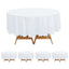 5-Pack Plastic Table Covers White Round - Durable PVC Disposable Tablecloths for Events 84"