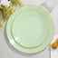 10-Pack Plastic 8" Round Dessert Plates in Sage Green with Gold Rim - Glossy Disposable Appetizer Salad Plates