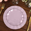 10-Pack Plastic Round 6" Dessert Plates in Lavender Lilac Ruffled Rim with Gold Edging - Sturdy Disposable Salad Appetizer Dinnerware