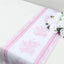 5 Pack Disposable Table Runners 11"x108" White with Pink Floral Pattern - Non-woven Stylish Kitchen Dining Table Decor