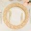 6-Pack Table Placemats Woven Fiber Design Beige Round - Disposable Mats for Dining and Events 15"