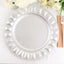 6-Pack Plastic Round Charger Plates 13" in Silver with Bejeweled Rim, Luxe Decorative Dinner Party Charger Tableware