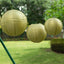 Set of 8 Gold Hanging Paper Lanterns, Decorative Round Chinese Sky Lanterns, Assorted Sizes  - 6",8",10",14"