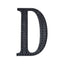 Decorative Rhinestone Alphabet "D" Letter Stickers, Glitter Adhesive Craft Letters Black DIY Sparkle Embellishments 4"