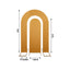 Set of 2 Gold Spandex Fitted Wedding Arch Covers for Round Top and Double Arch Chiara Backdrop Stands - 6ft,8ft