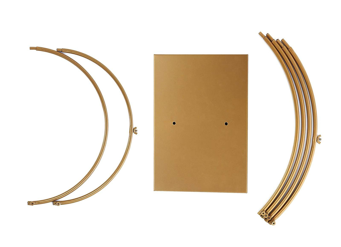 Double Hoop Flower Stand Metal Gold - Wedding Table Centerpiece for Receptions 24" & 16"