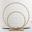 Double Hoop Flower Stand Metal Gold - Wedding Table Centerpiece for Receptions 24" & 16"