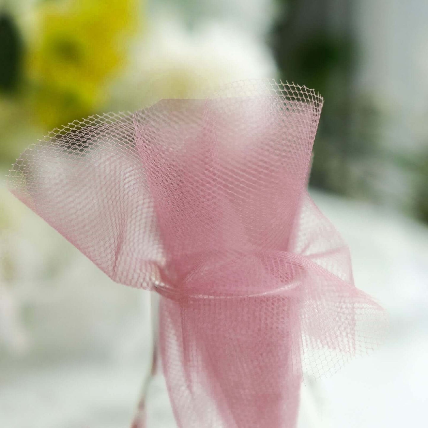 25 Pack 9" Dusty Rose Sheer Nylon Tulle Circles Favor Wrap Craft Fabric, DIY Candy Favor Wraps