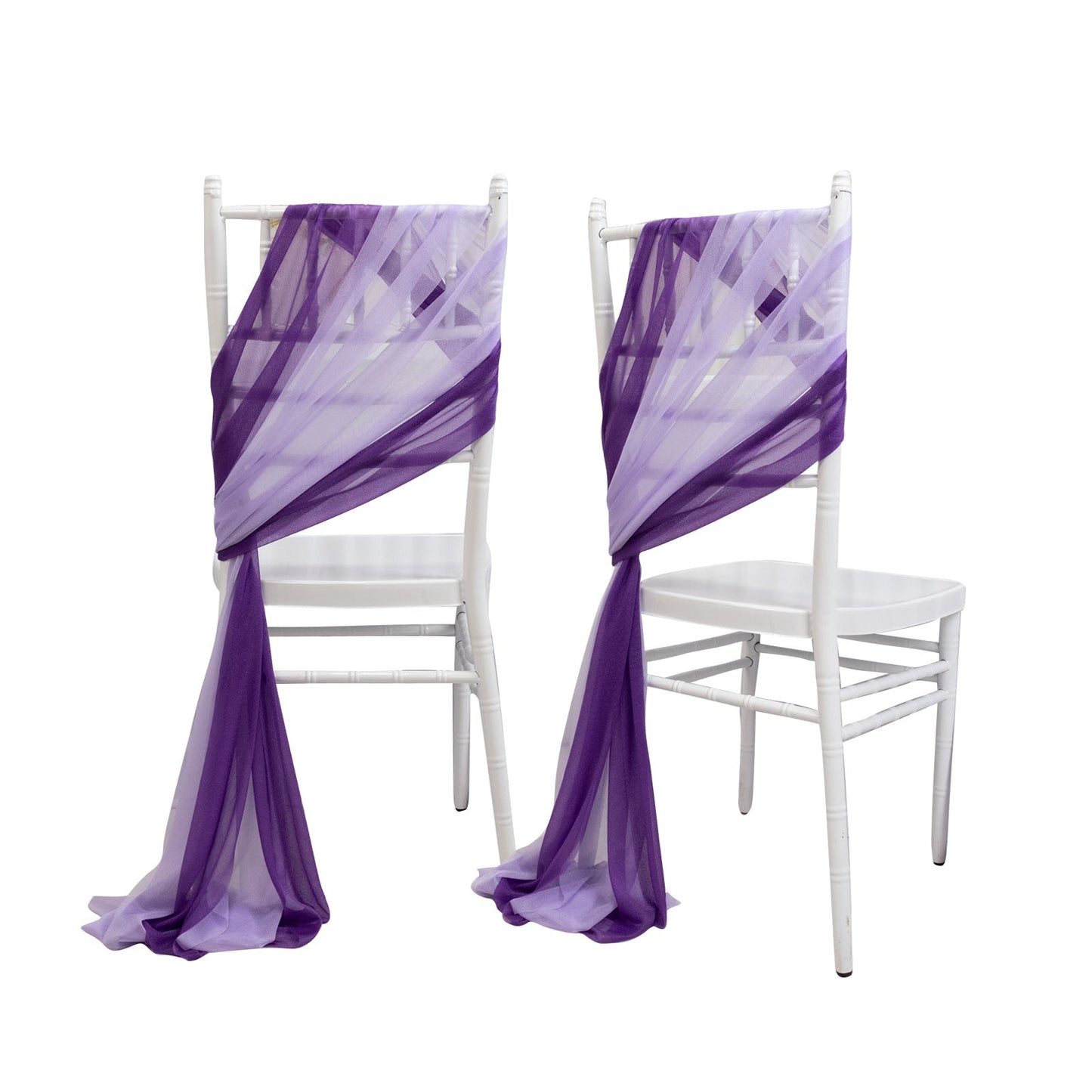 20-Pack Sheer Chair Drape Decor in Purple and Lavender Lilac â€“ 9ft Shimmer Sash, Wrinkle-Free