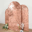 7ft Sparkly Rose Gold Double Sided Big Payette Sequin Chiara Backdrop Stand Cover For Fitted Round Top Wedding Arch