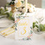 25-Pack Paper Wedding Table Numbers 1-25 White Peony Flower Design - Free Standing Double Sided Table Signs with Glam Gold Foil Numbers 7"