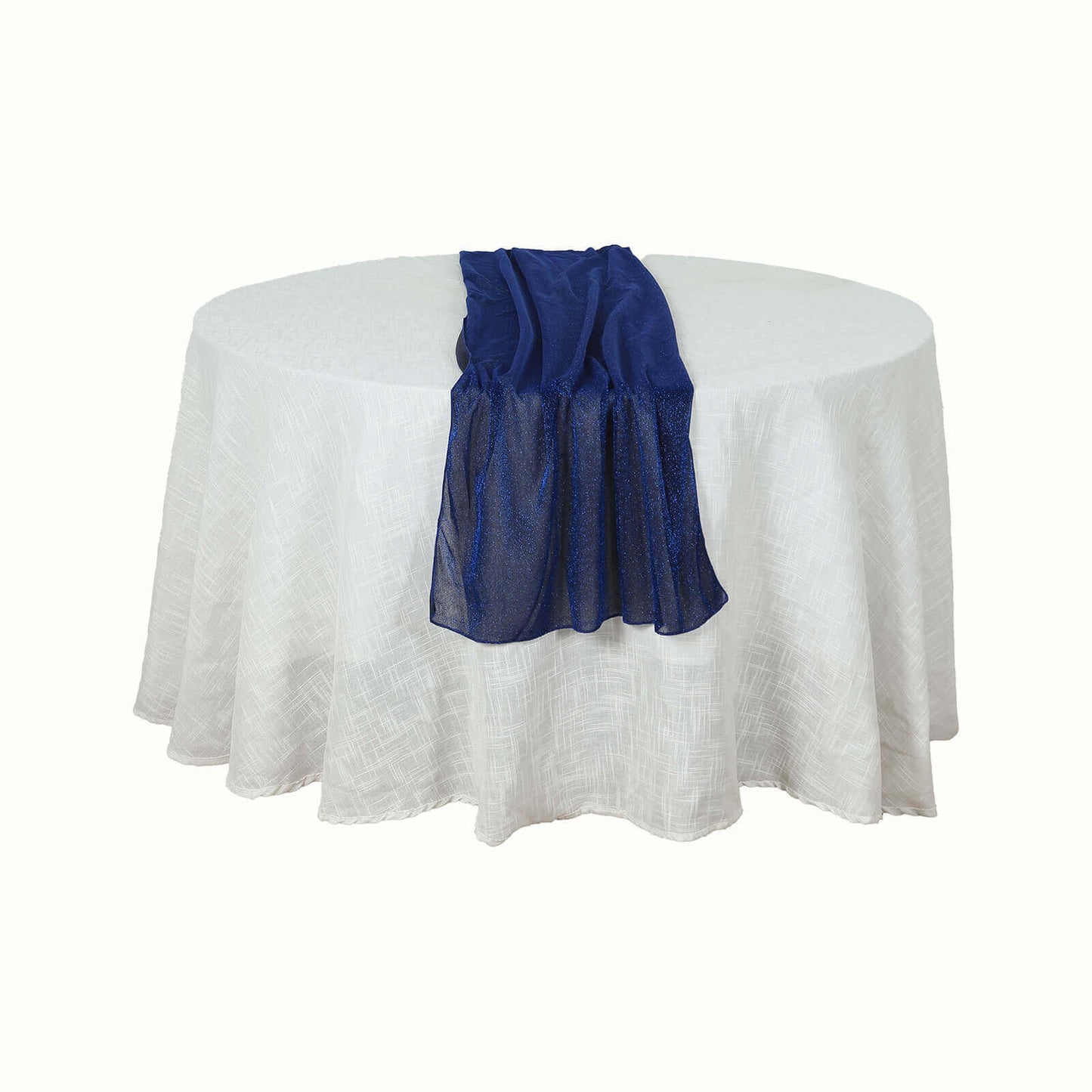 Glitter Gauze 27"x120" Table Runner Royal Blue - Sparkling Reusable Sheer Table Linen