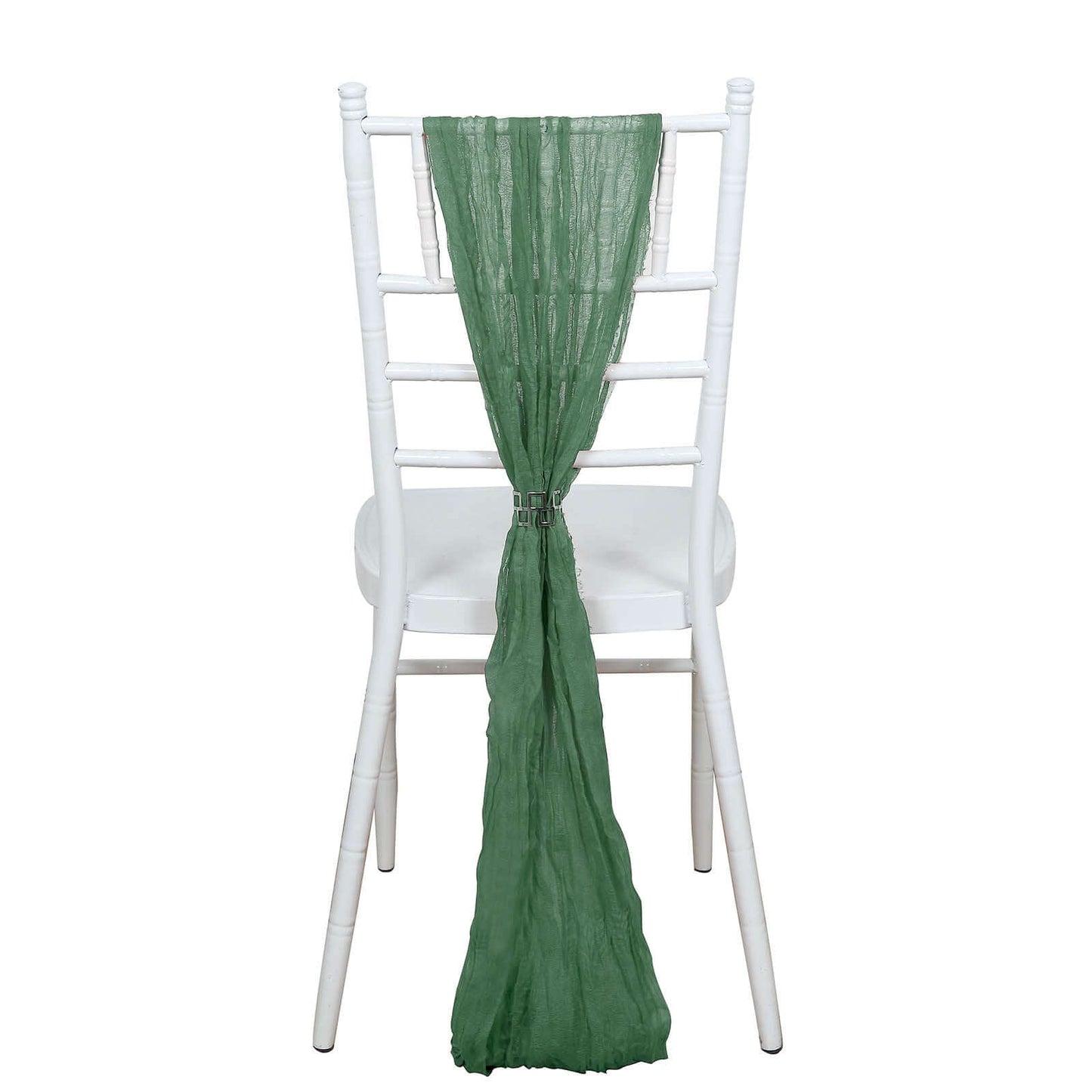 5 Pack Cheesecloth Gauze 16"x88" Chair Sashes Olive Green - Boho Chair Decorations