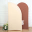 7ft Matte Beige Spandex Half Moon Chiara Backdrop Stand Cover, Custom Fitted Wedding Arch Cover