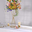 Dual Cone Reversible Flower Stand Gold Metal Geometric Pedestal - Wedding Centerpiece 27"