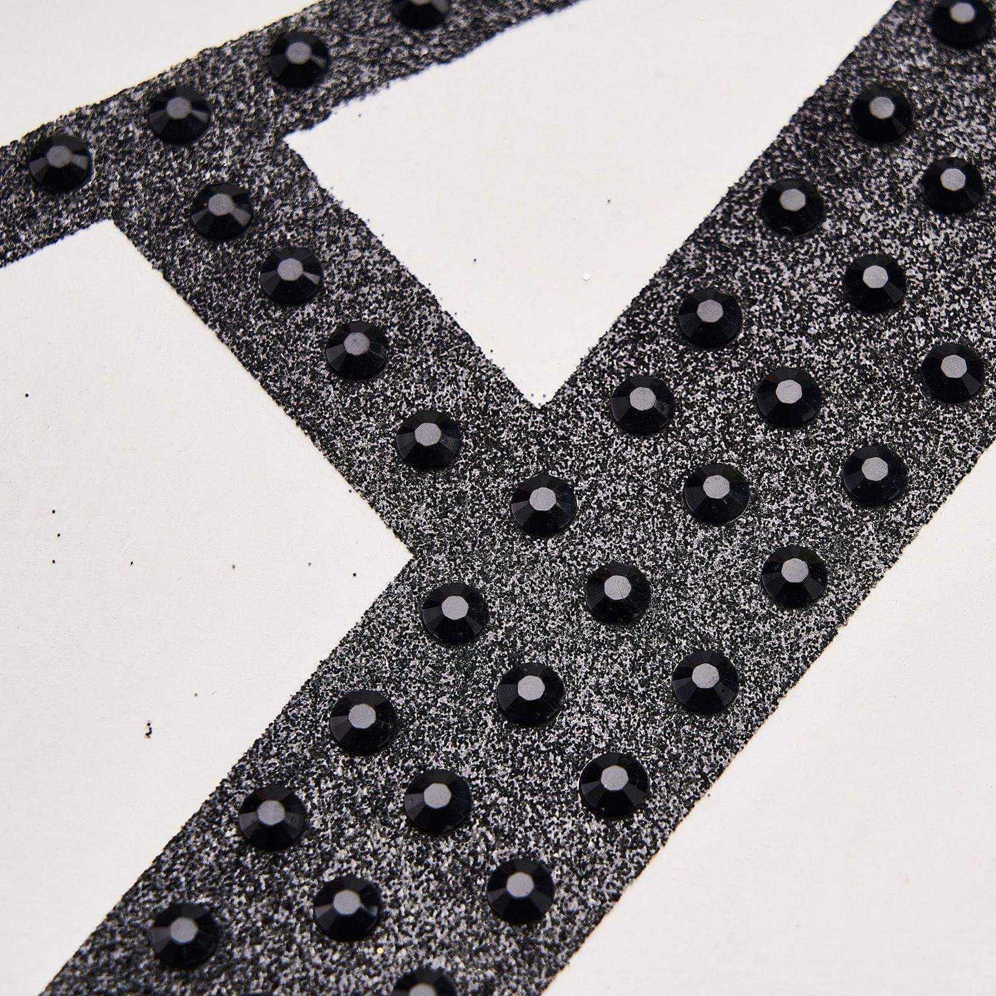 Decorative Rhinestone Alphabet "C" Letter Stickers, Glitter Adhesive Craft Letters Black DIY Sparkle Embellishments 8"