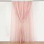 Dusty Rose Chiffon Polyester Event Curtain Drapes, Dual Layer Divider Backdrop Curtain Panels with Rod Pockets - 10ftx10ft