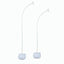 Set of 2 Free Bending White Balloon Column Stand Kit, Half Arch Balloon Tower Stands with Water Fillable Base, Hand Air Pump and Clips - 8ft,5ft