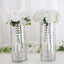 2-Pack Glass Cylinder Vases Silver Striped - Sophisticated Flower Centerpieces for Events 11"