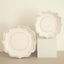 25-Pack Paper Dinner Plates in White with Silver Scallop Rim - Disposable 300GSM Party Plates 10"